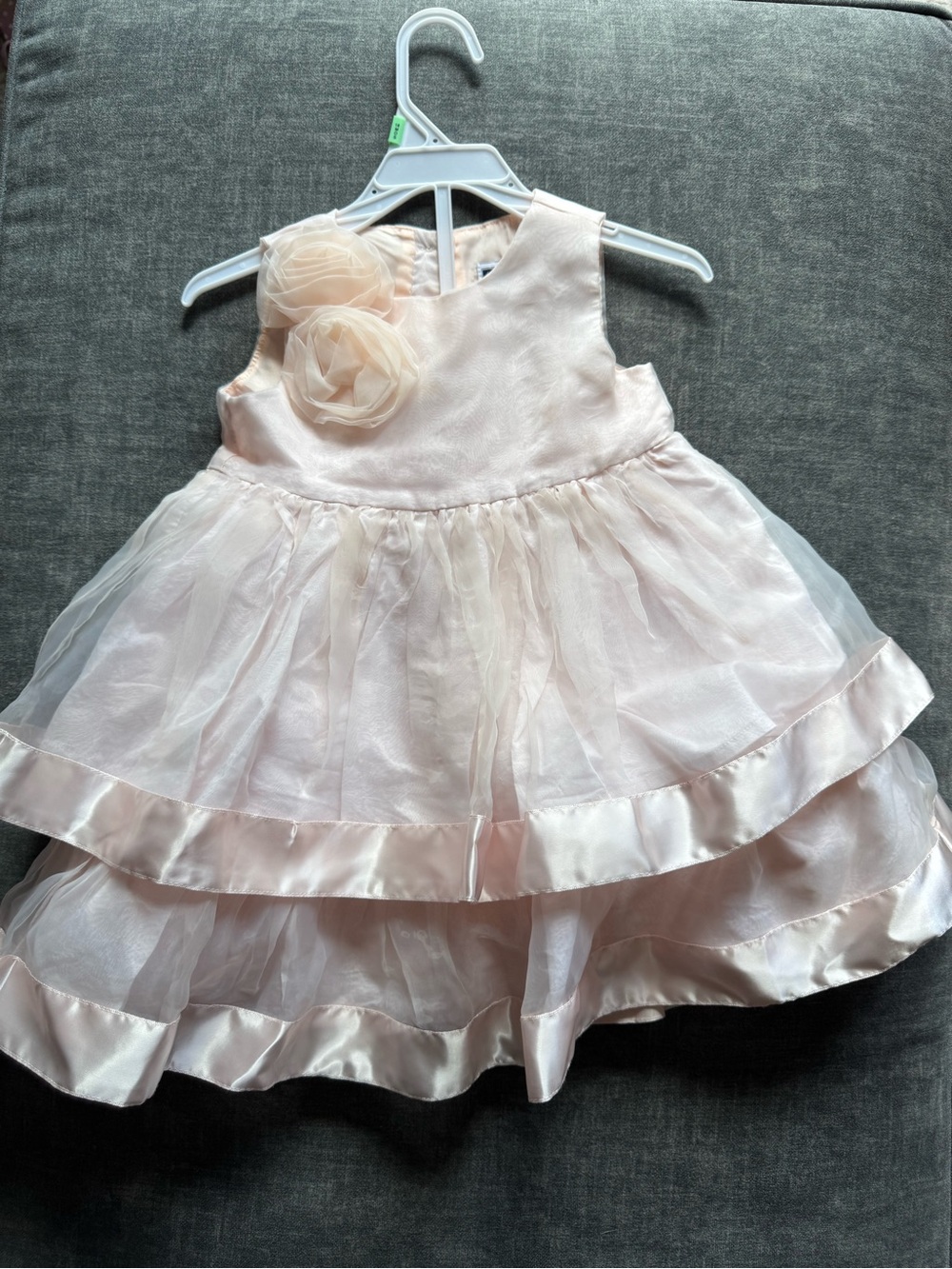 Janie and Jack Pale Pink Satin-Look Baby Girl Dress